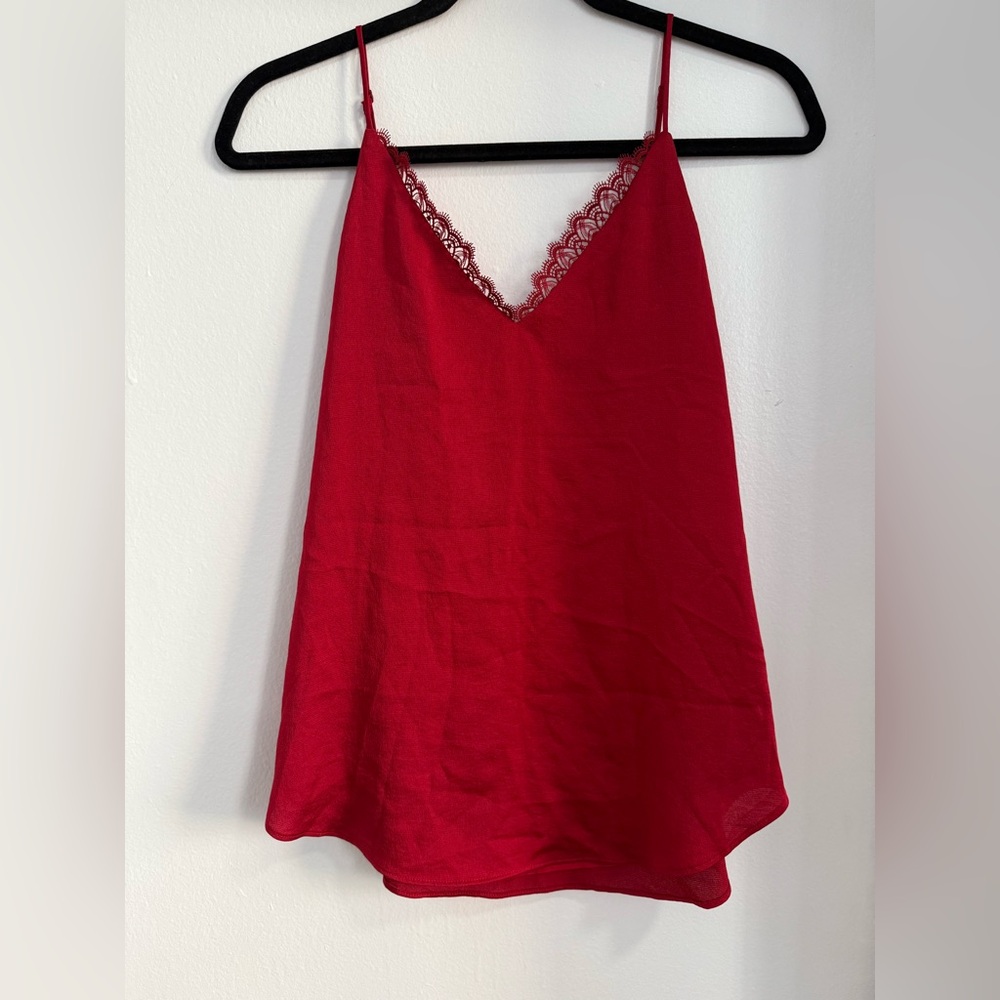 Red lace tank top by Express